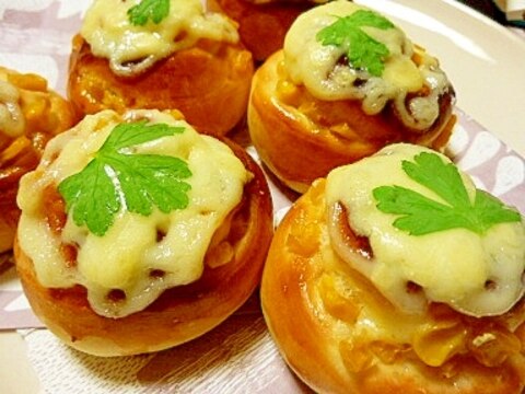 巻くだけ簡単!ミニコーンパン(ホームベーカリー)